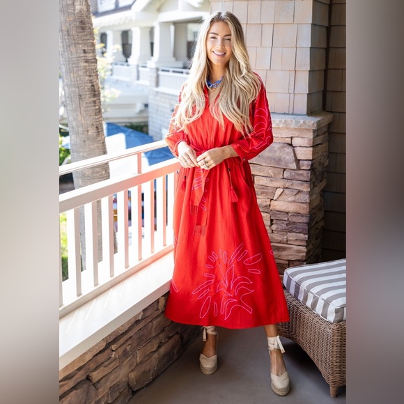 Ciebon Dresses & Skirts - NWT Ciebon Eliza Embroidered A-Line Dress in Red Sz L